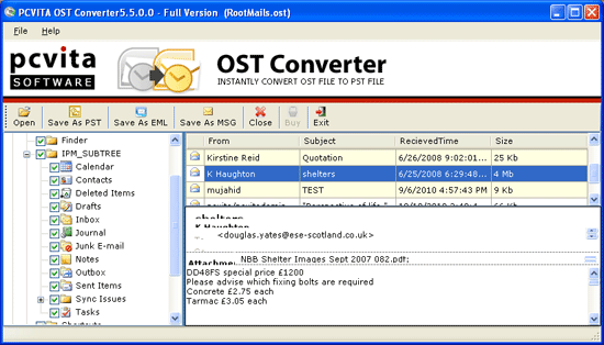 OST PST Recovery Software screenshot